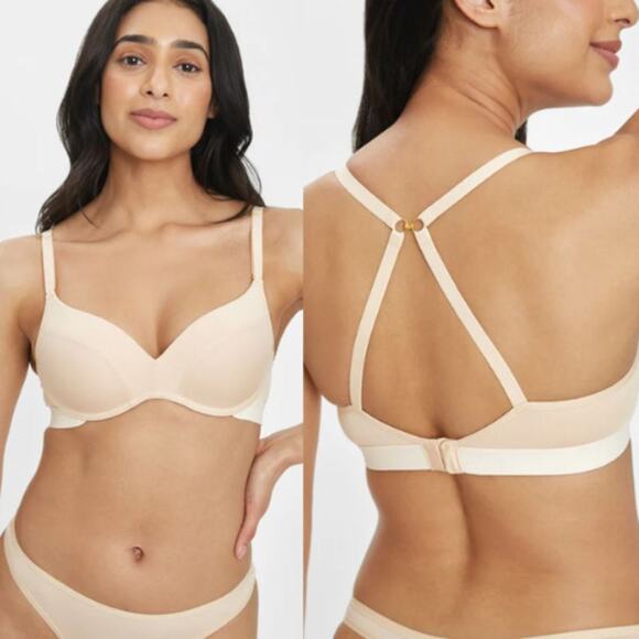 NWOT Lively The All-Day No-Wire Push-Up Bra Toasted Almond Womens Size 38DD - Picture 1 of 16